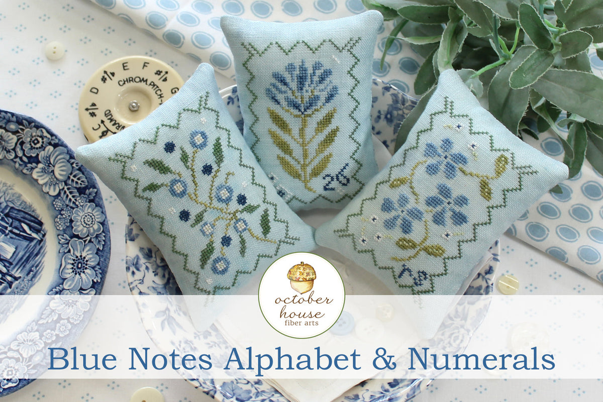 Blue Notes Alphabet and Numerals - October House Fiber Arts