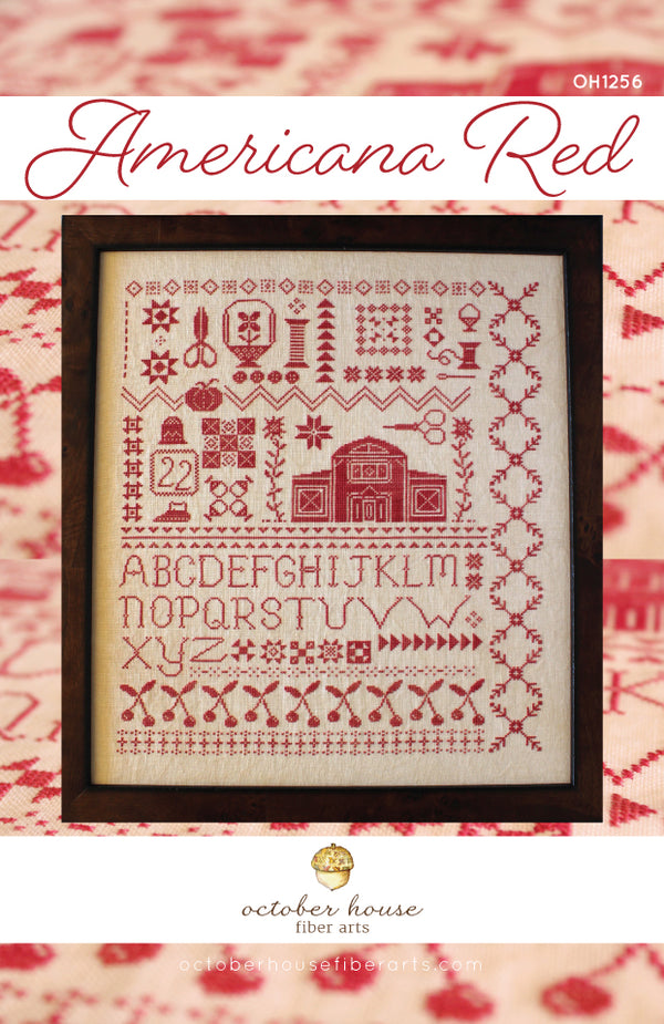Americana Red - PDF Instant Download - October House Fiber Arts