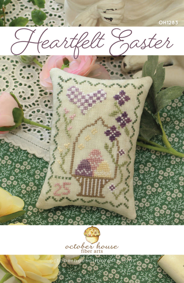 Heartfelt Easter - Cross Stitch Pattern - October House Fiber Arts